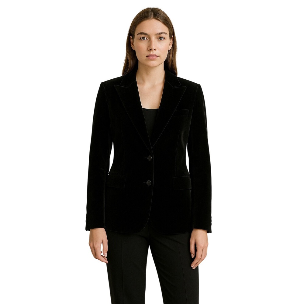 BOSS HUGO BOSS Dark Moody Velvet Blazer Pointed Lapel Minimalist Eveningwear 4